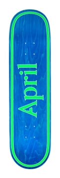 APRIL SKATEBOARDS ~ APRIL OG LOGO - BLUE GREEN 8.25"