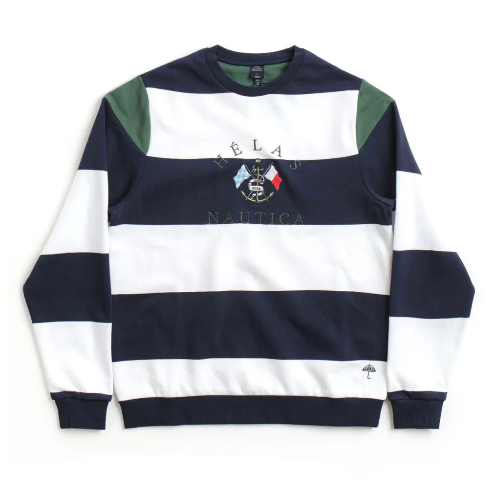 HÉLAS X NAUTICA CREWNECK SWEATSHIRT NAVY WHITE