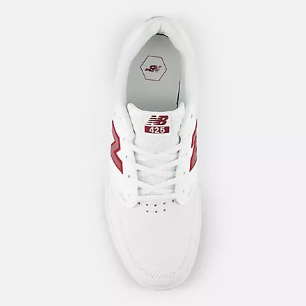 NB Numeric 425 * WHITE W/ BURGUNDY*