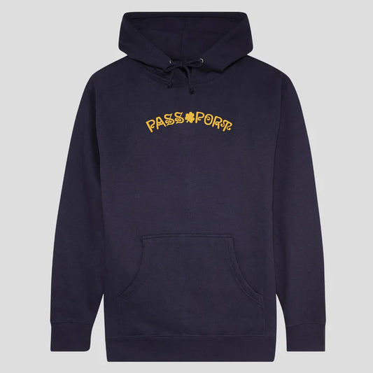 PASS~PORT ~ SHAM EMBROIDERY HOODIE * NAVY *