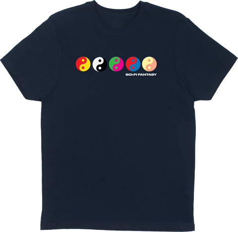 Sci-Fi Fantasy Yin Yang T-Shirt * Navy *