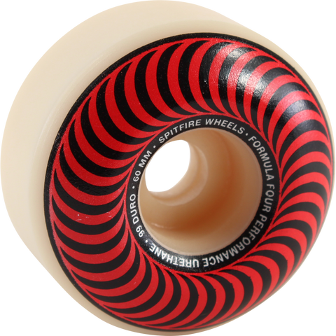 SPITFIRE F4 99a CLASSIC SWIRL 60mm WHT W/RED