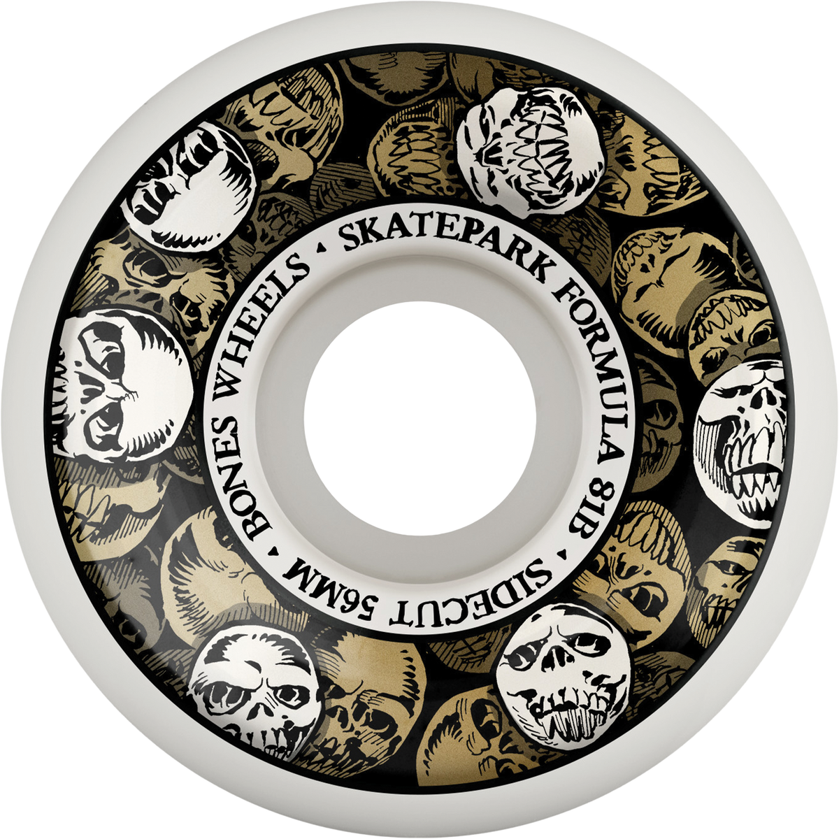 BONES SPF P5 SIDECUT SKULLS 56MM 81B WHT/GOLD