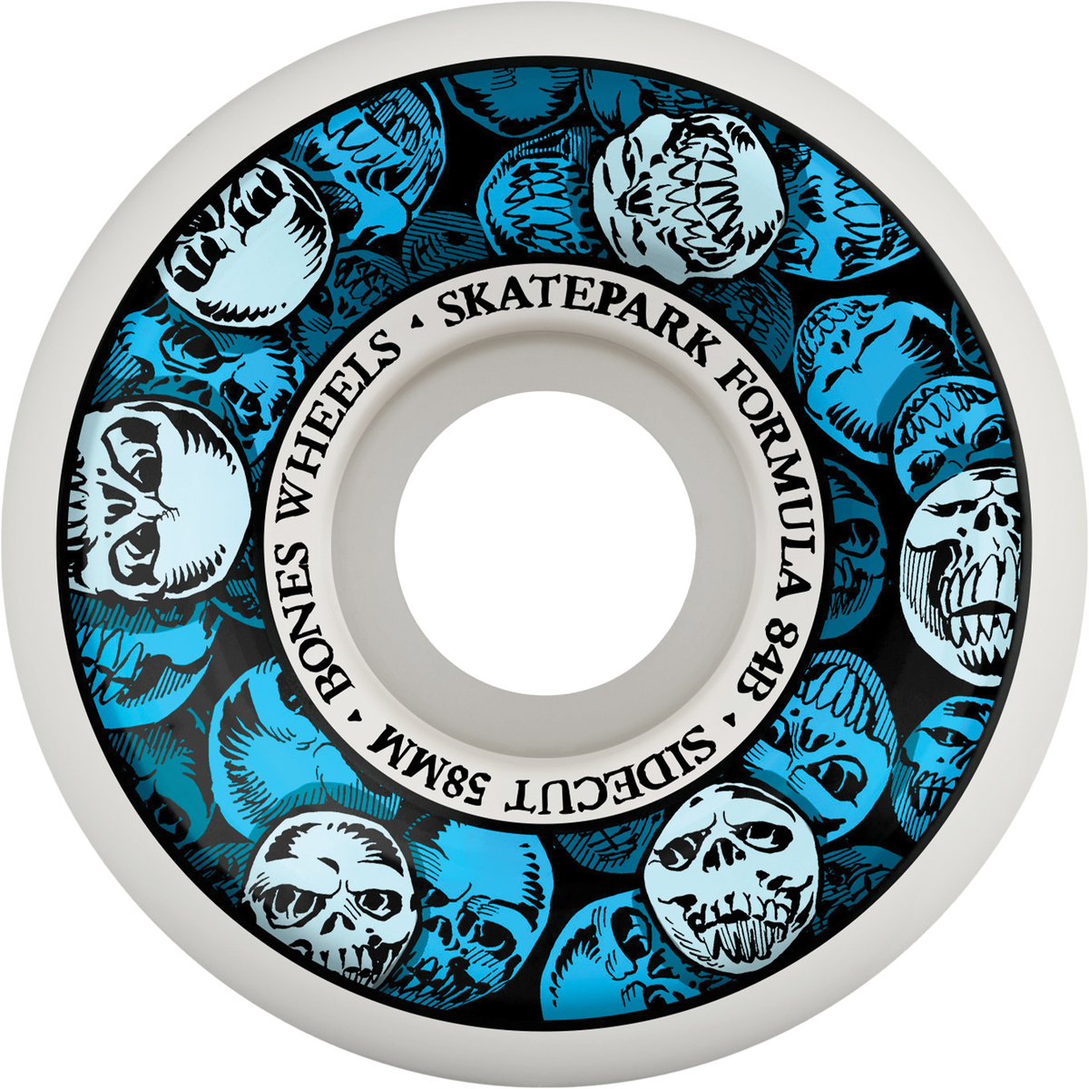 BONES SPF P5 SIDECUT SKULLS 58MM 84B WHT/BLUE
