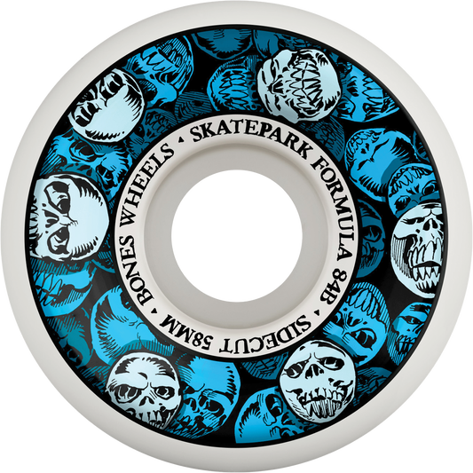 BONES SPF P5 SIDECUT SKULLS 58MM 84B WHT/BLUE