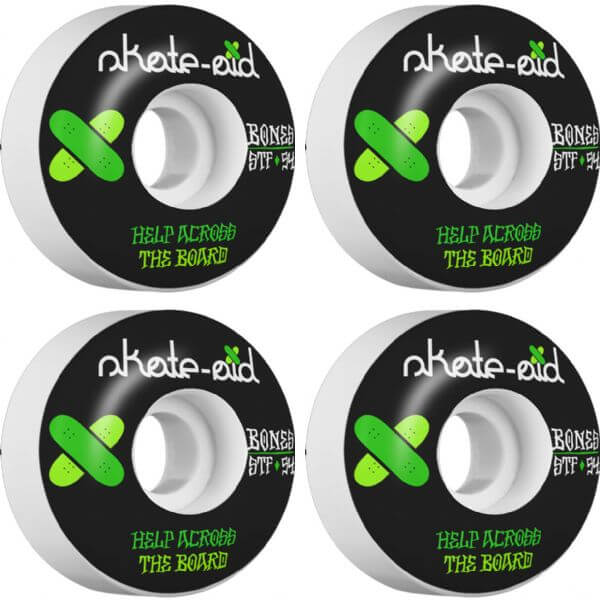 BONES STF SKATE AID II 54mm WHT/BLK W/GRN