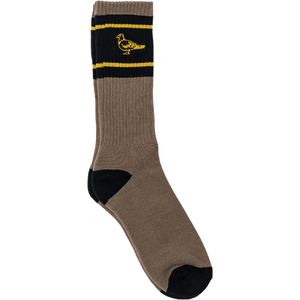 ANTIHERO BASIC PIGEON EMB CREW SOCK CHARCOAL/BLK/GOLD