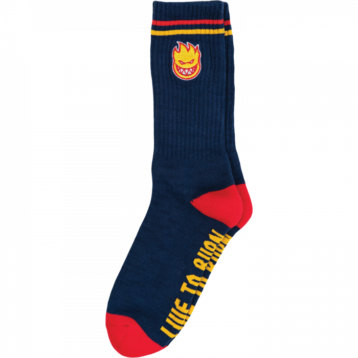 SF BIGHEAD FILL EMB CREW SOCKS NAVY/RED/GOLD