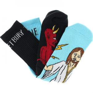 TOY MACHINE BURY THE HATCHET CREW SOCKS BLK/BLU