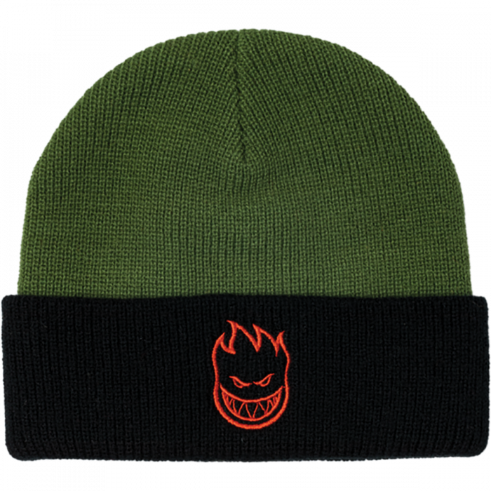 SPITFIRE BIGHEAD CUFF BEANIE OLIVE/BLACK/RED