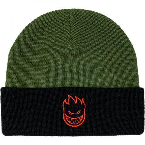 SPITFIRE BIGHEAD CUFF BEANIE OLIVE/BLACK/RED