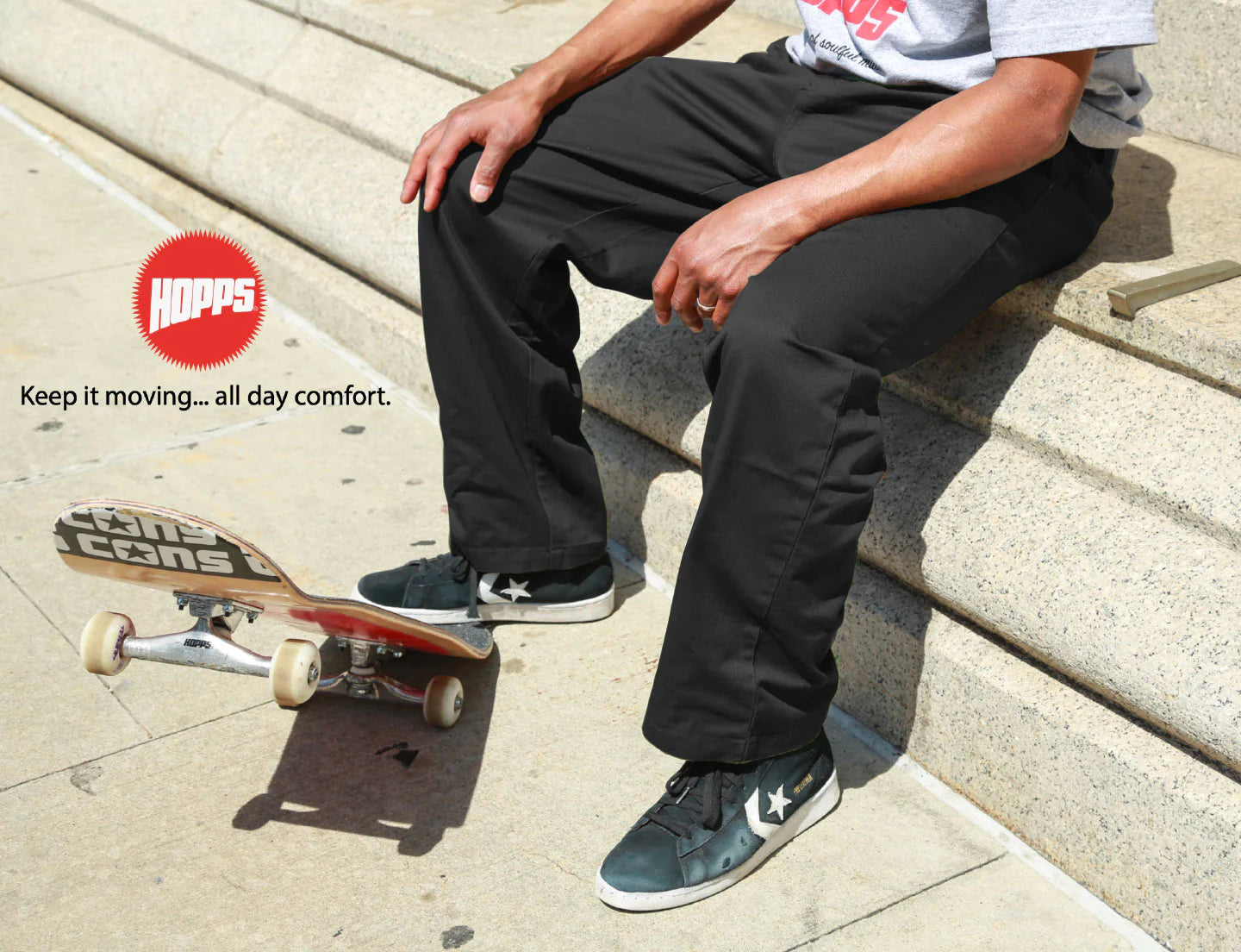 HOPPS SKATEBOARDS CLASSIC CHINO'S ~ *BLACK*