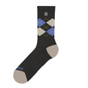 Theories Argyle Sock Black & Lavender