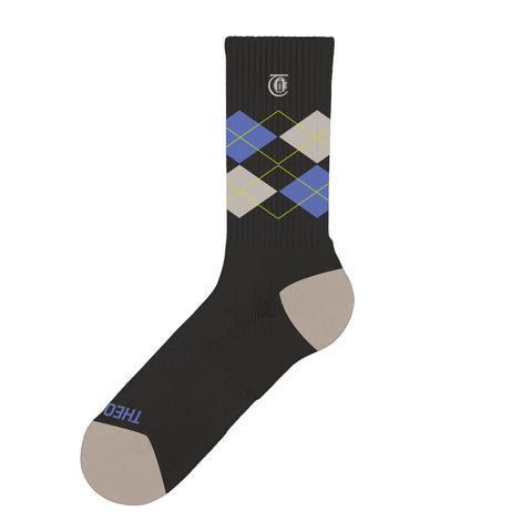 Theories Argyle Sock Black & Lavender