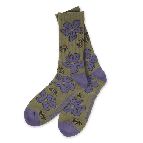 THEORIES BRAND ~ POLLINATE Sock Green / Purple