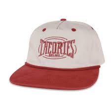 THEORIES BRAND ~ PUNCHOUT Mid-Depth Crown Snapback Hat Cream / Red