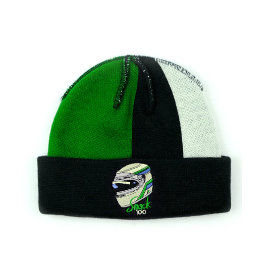 SNACK SKATEBOARDS ~ SNACK 100 BEANIE BLACK/GREEN/WHITE